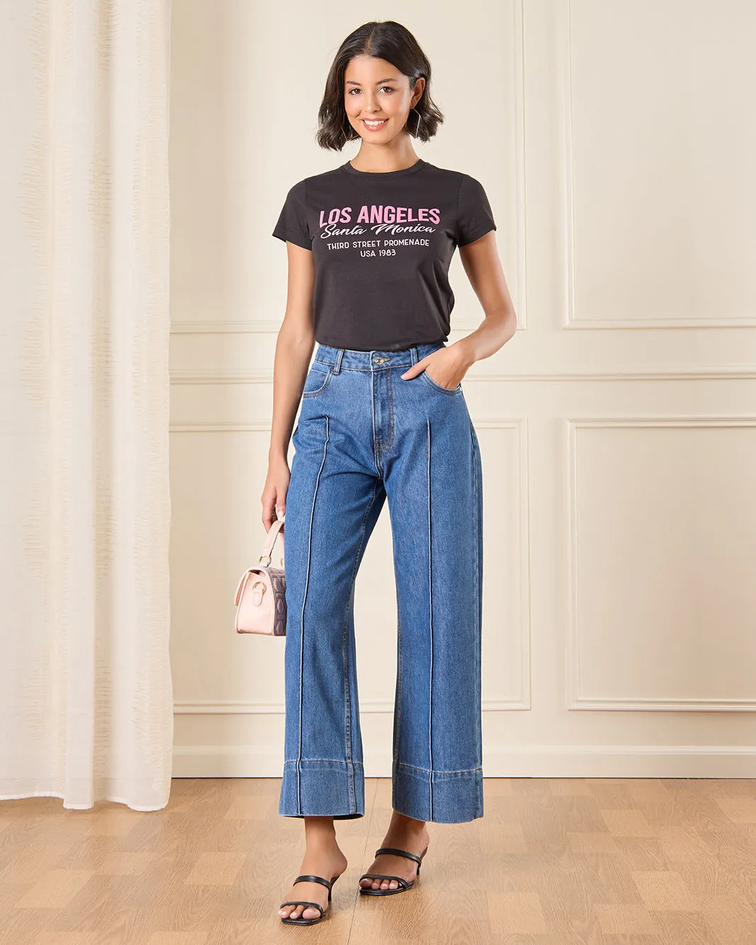 Women Black Printed T-Shirt sold by Redtag product image thumbnail 2