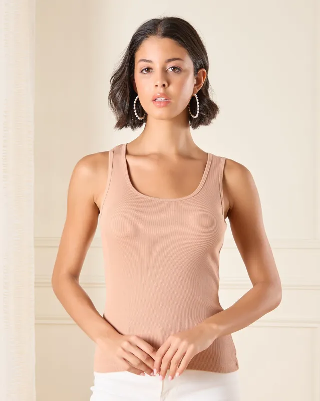 Women Brown Strappy Vest sold by Redtag