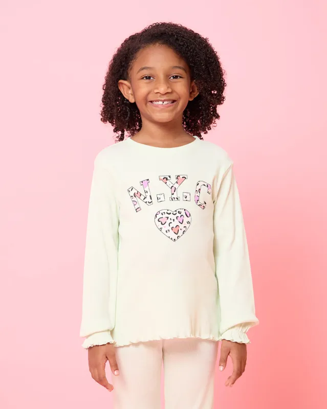 Girls Green Nyc Printed T-Shirt sold by Redtag