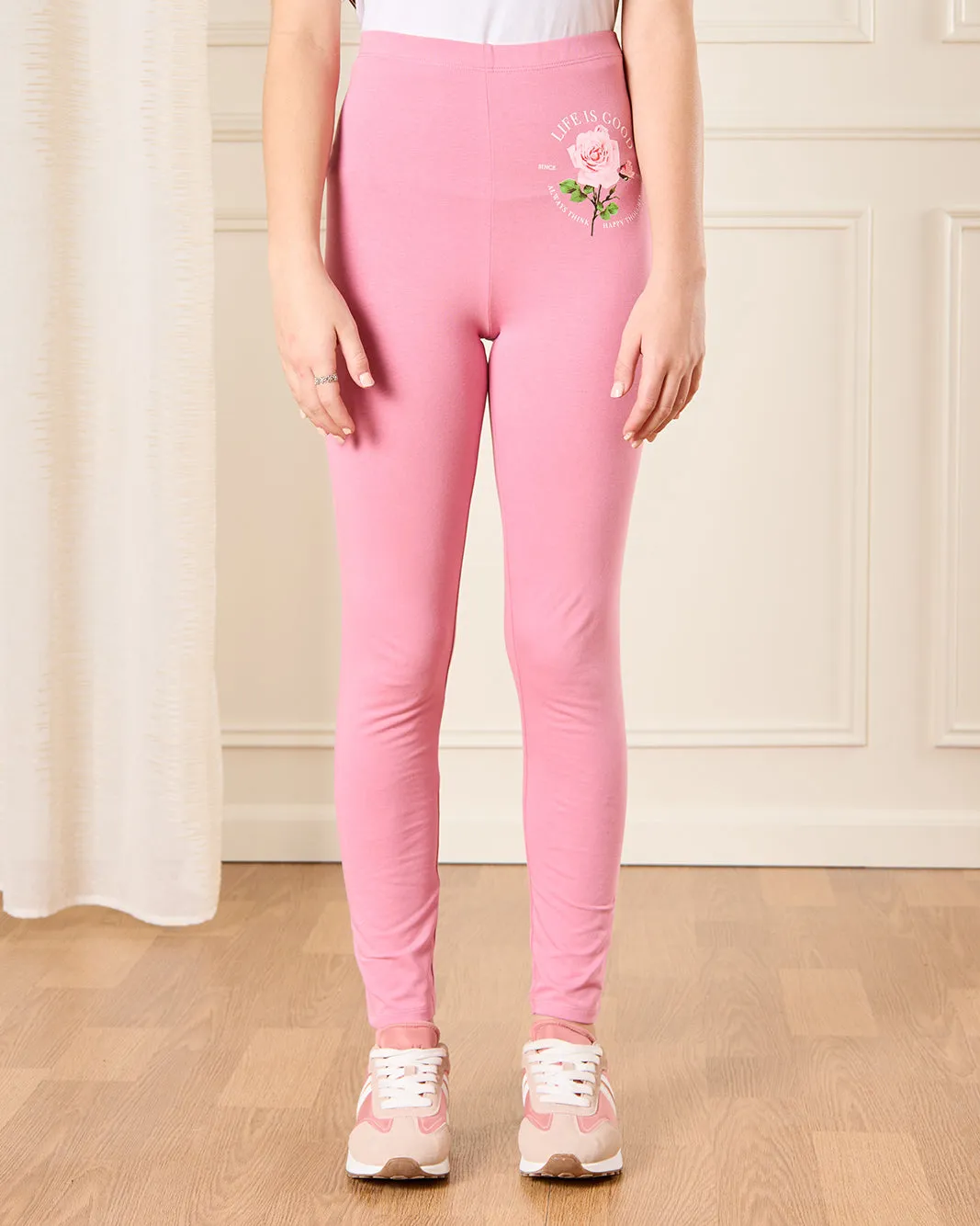 Senior Girls Pink Printed Leggings sold by Redtag