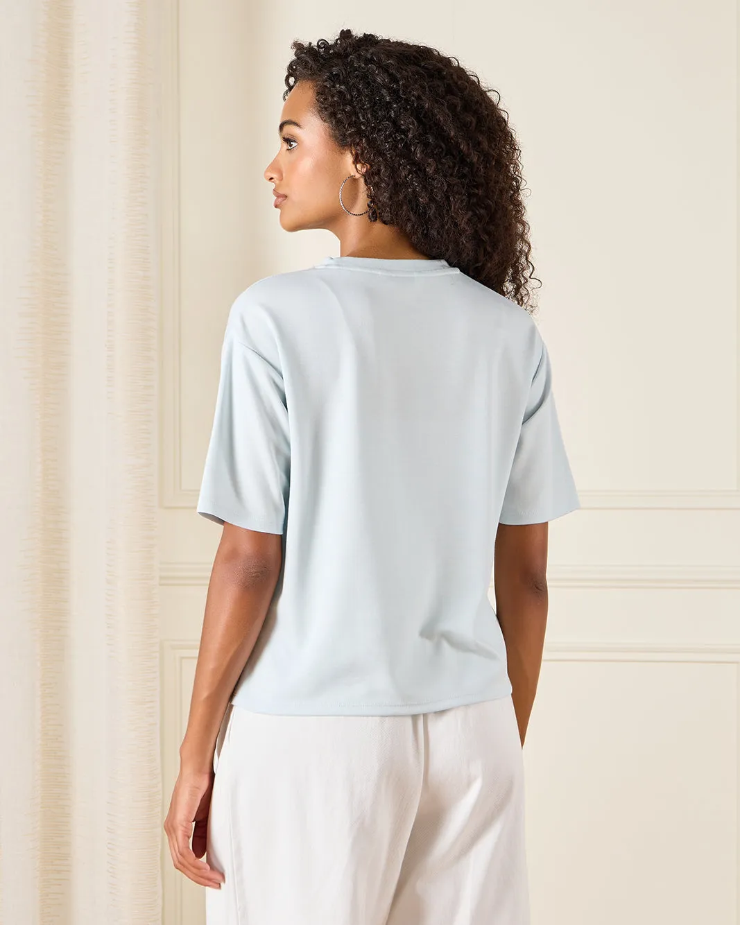 Women Blue Embellished T-Shirt sold by Redtag product image thumbnail 3