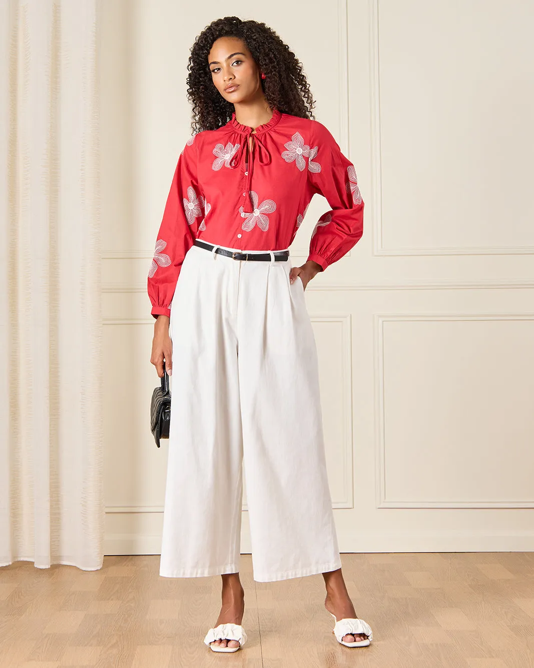 Women Red Embroidered Blouse sold by Redtag product image thumbnail 2