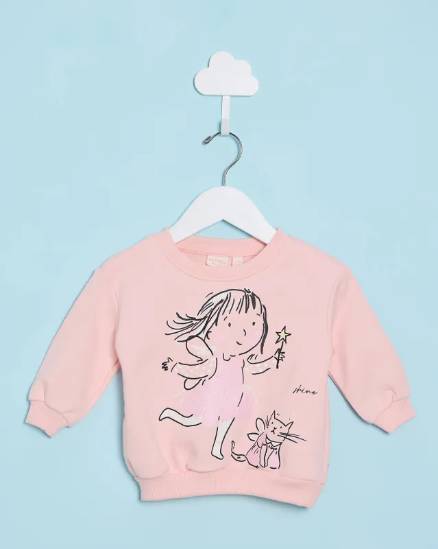 Infant Girls Pink Fairy Placement Print Sweatshirt sold by Redtag