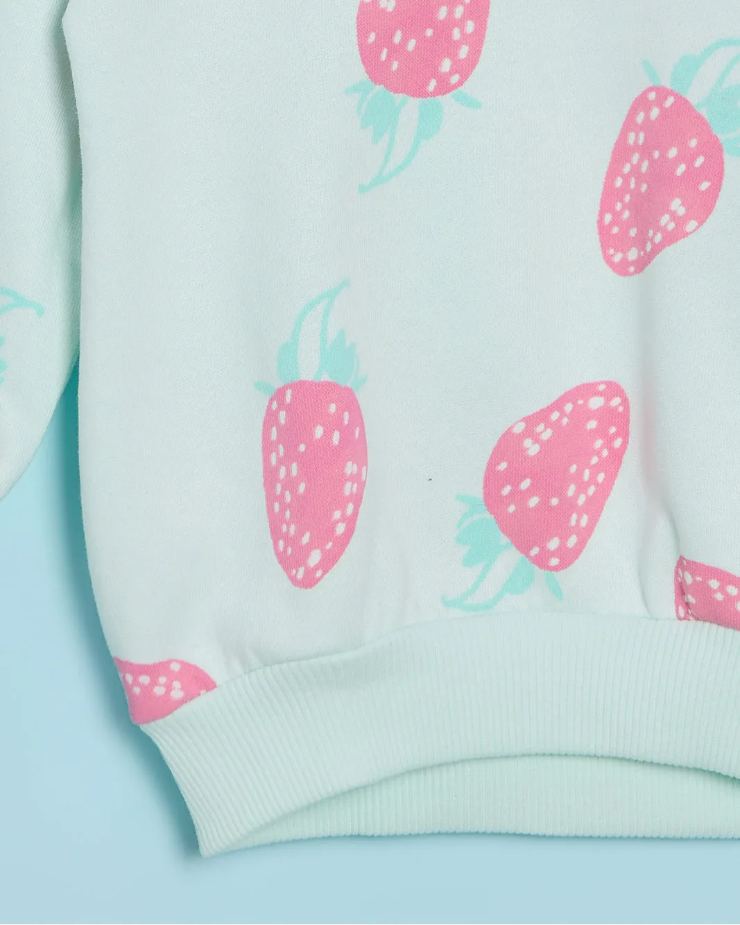 Infant Girls Mint All Over Print Strawberry Sweatshirt sold by Redtag product image thumbnail 3