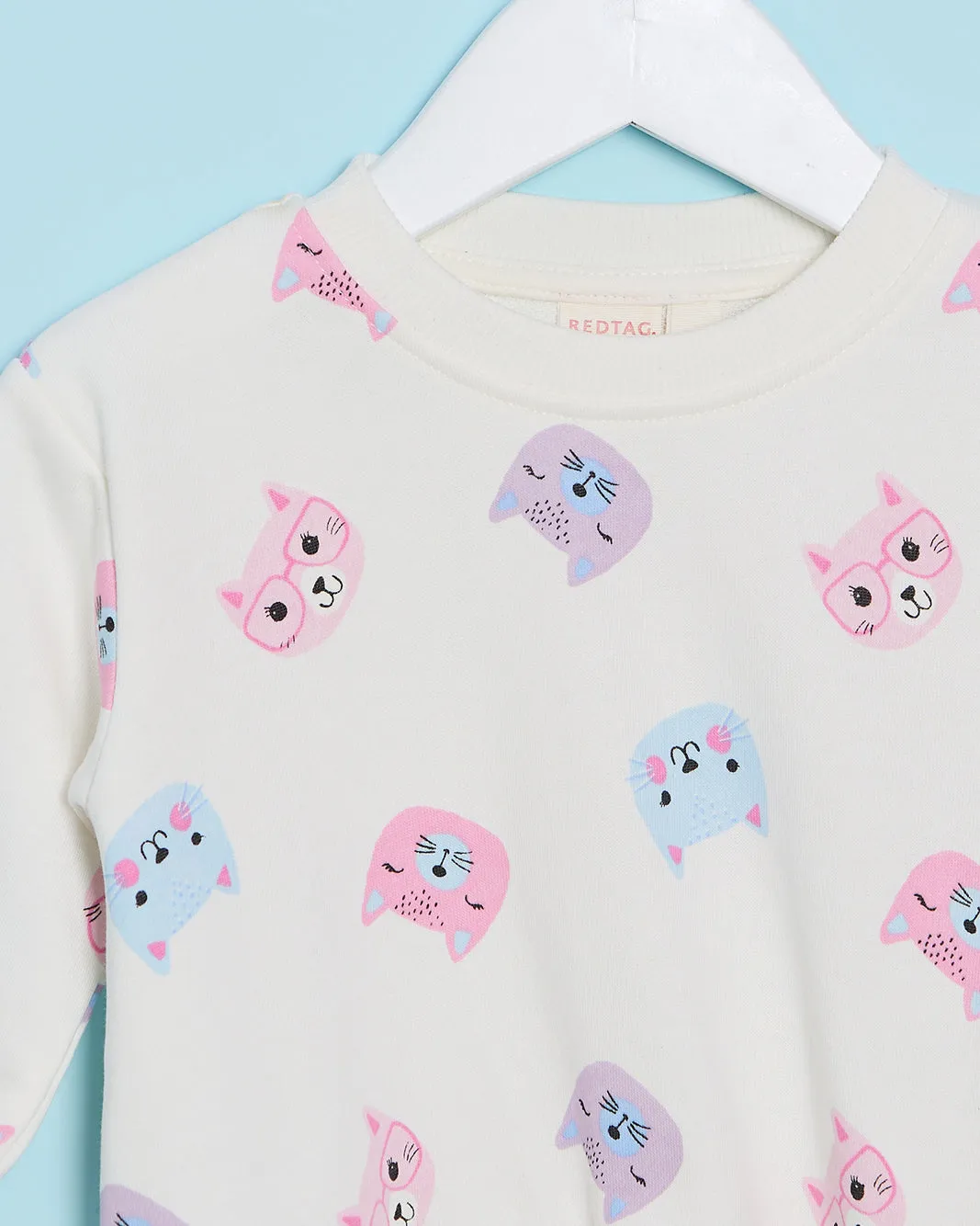 Infant Girls White All Over Print Sweatshirt sold by Redtag product image thumbnail 2