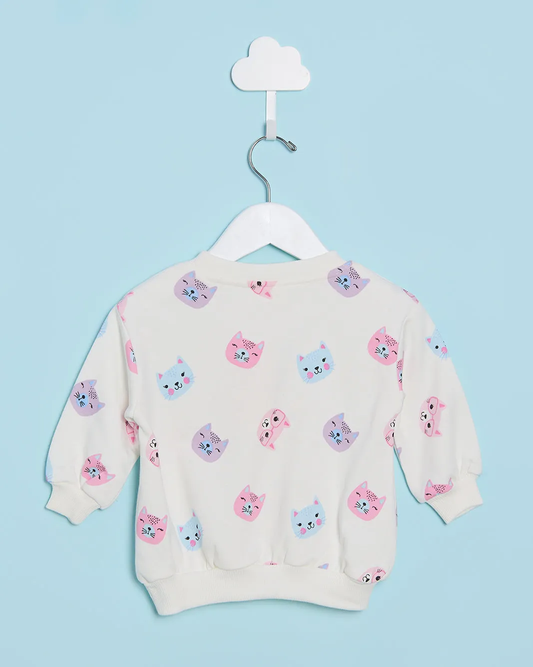 Infant Girls White All Over Print Sweatshirt sold by Redtag product image thumbnail 4