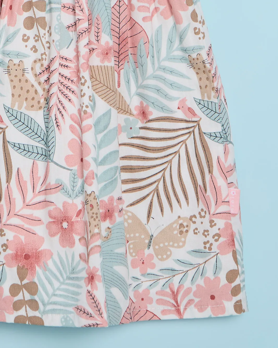 Infant Girls White Tropical All Over Print Poplin Dress sold by Redtag product image thumbnail 3