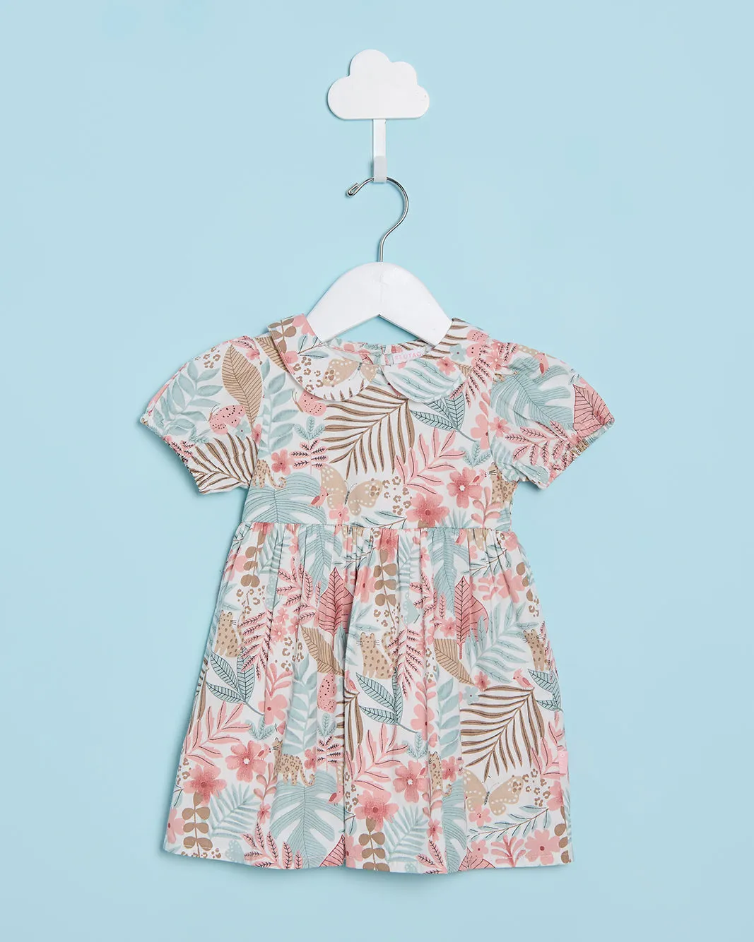 Infant Girls White Tropical All Over Print Poplin Dress sold by Redtag