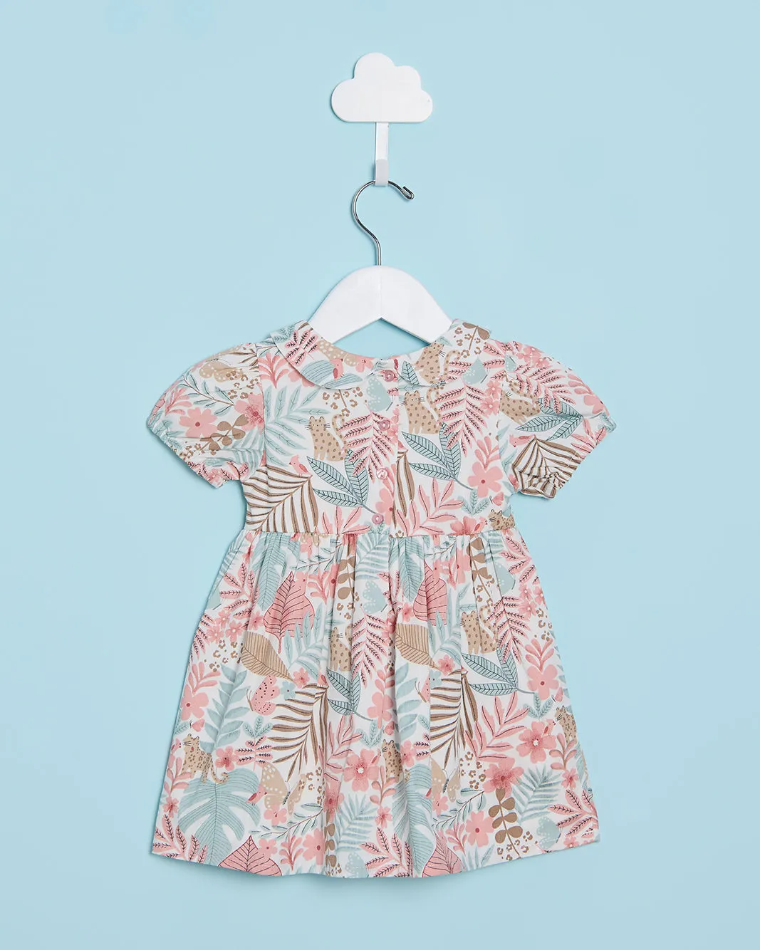 Infant Girls White Tropical All Over Print Poplin Dress sold by Redtag product image thumbnail 4