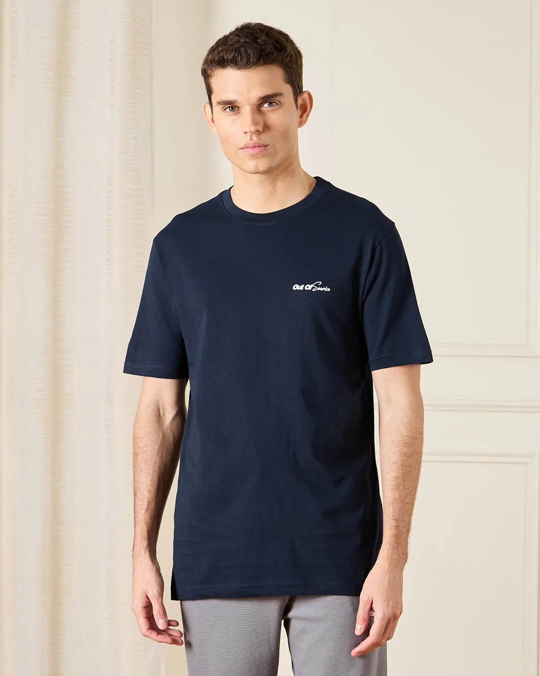 Men Navy And Grey Pyjama Set (2 Piece) sold by Redtag product image thumbnail 2