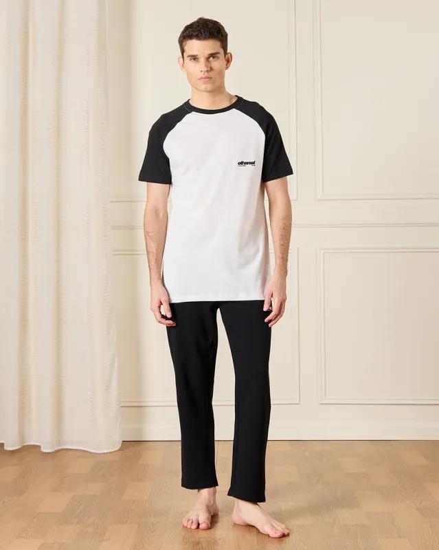 Men Black And White Pyjama Set (2 Piece) sold by Redtag