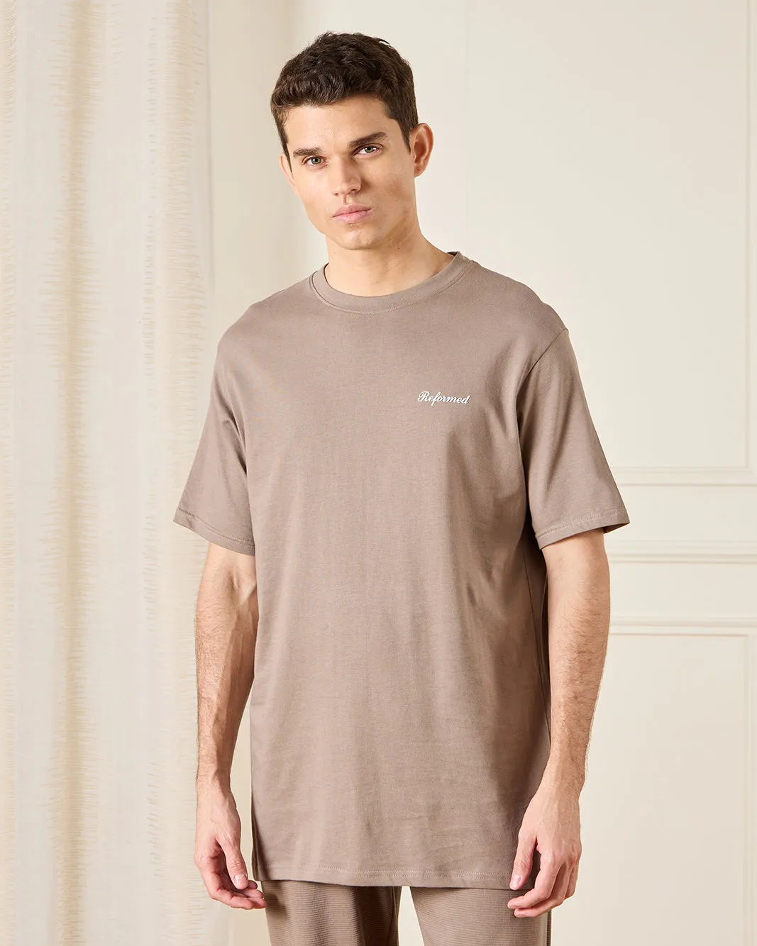 Men Beige Solid Pyjama Set (2 Piece) sold by Redtag product image thumbnail 2