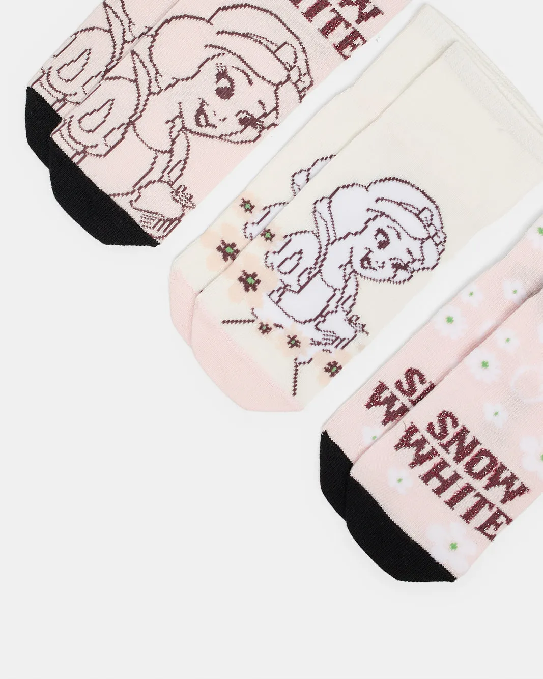 Girls Assorted Snow White Ankle Length Socks (3 Pairs) sold by Redtag product image thumbnail 3