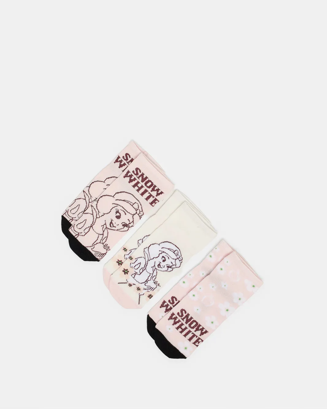 Girls Assorted Snow White Ankle Length Socks (3 Pairs) sold by Redtag