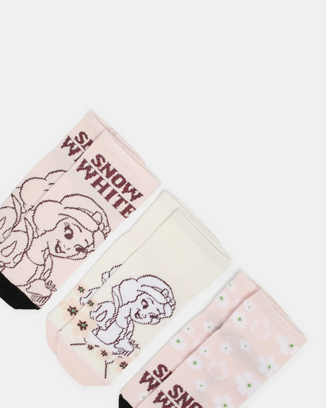 Girls Assorted Snow White Ankle Length Socks (3 Pairs) sold by Redtag product image thumbnail 2