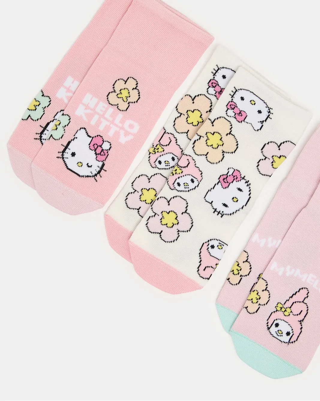 Girls Assorted Hello Kitty Ankle Length Socks (3 Pairs) sold by Redtag product image thumbnail 3