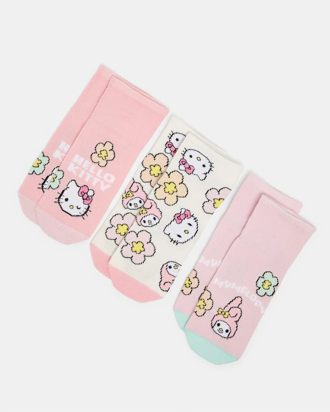 Girls Assorted Hello Kitty Ankle Length Socks (3 Pairs) sold by Redtag