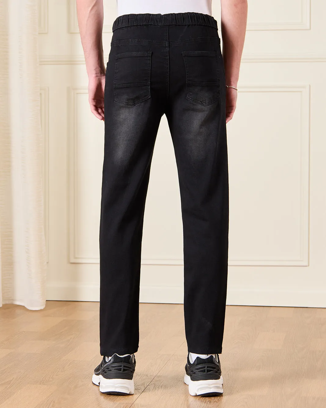 Senior Boys Black Pull-on Jeans sold by Redtag product image thumbnail 3