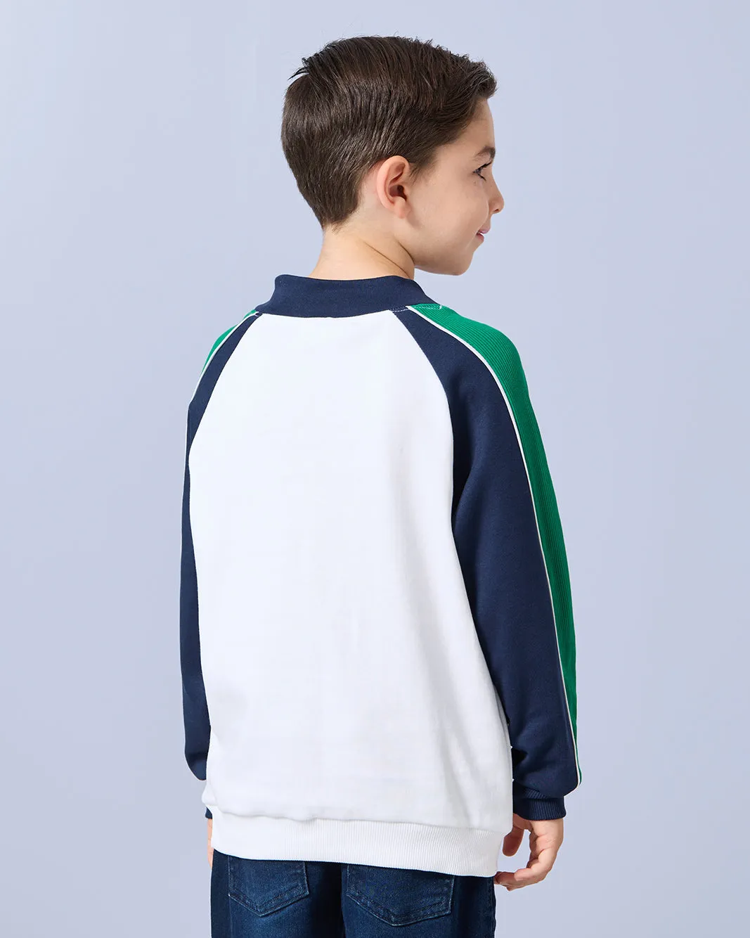 Boys White Cut And Sew Sweatshirt sold by Redtag product image thumbnail 3