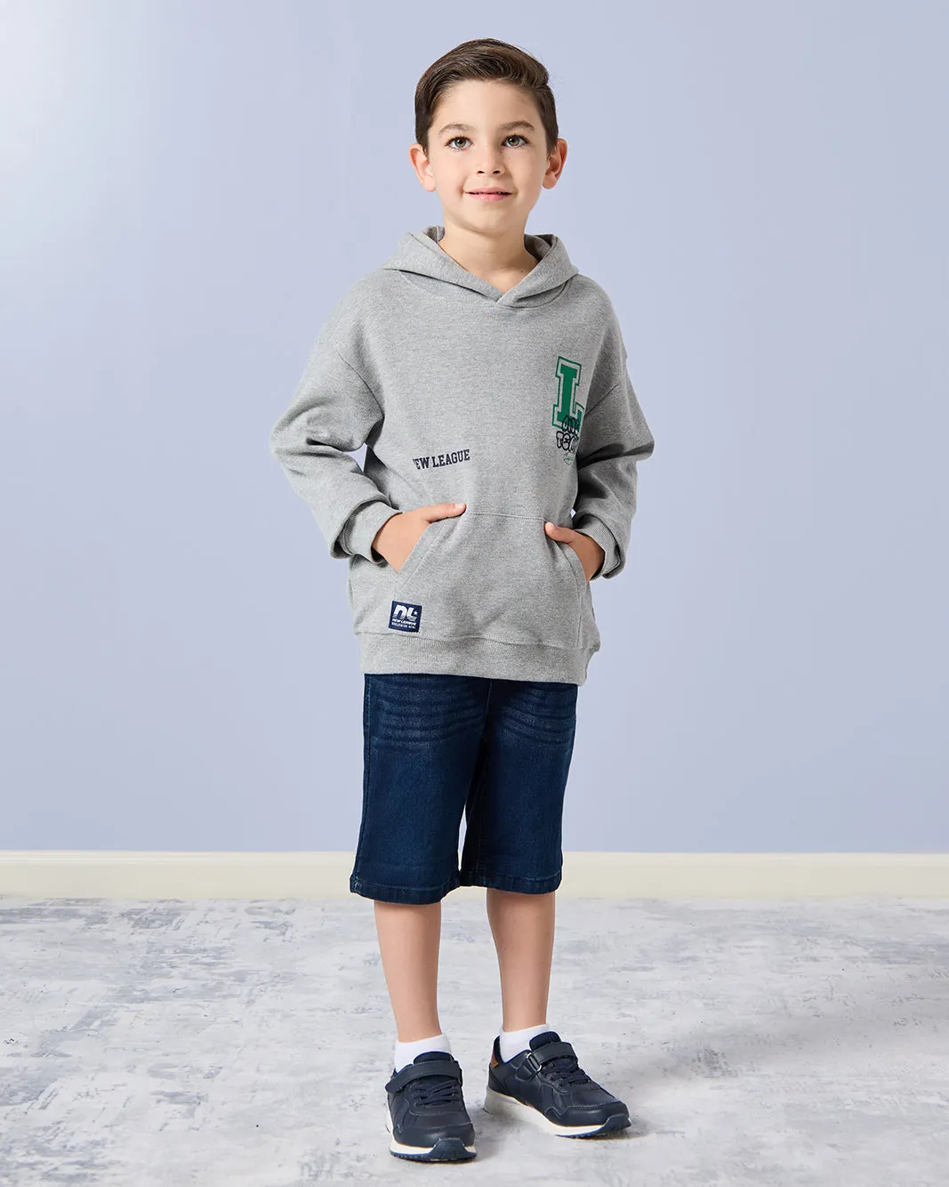 Boys Grey With Kangaroo Pocket Sweatshirt sold by Redtag product image thumbnail 2
