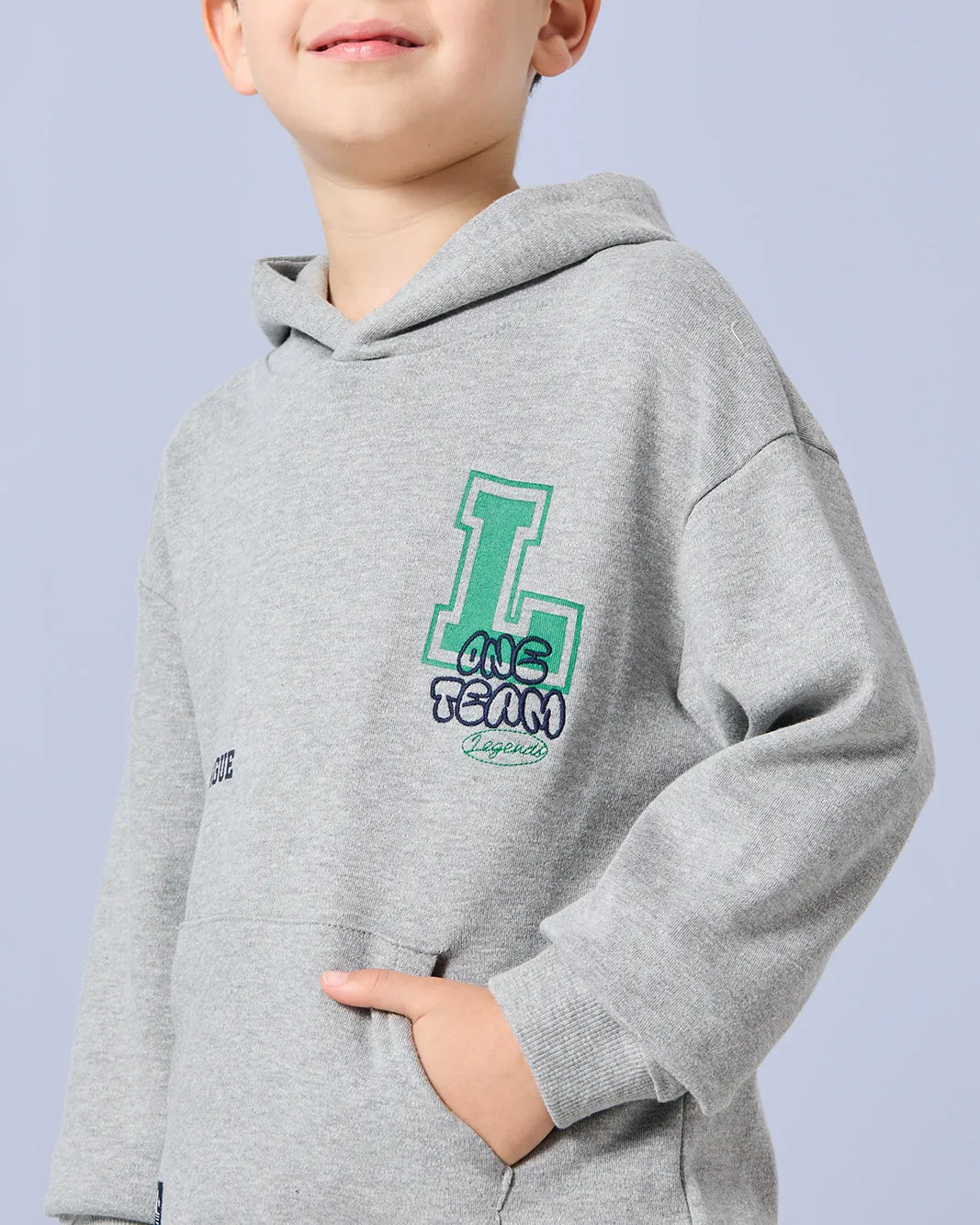 Boys Grey With Kangaroo Pocket Sweatshirt sold by Redtag product image thumbnail 4