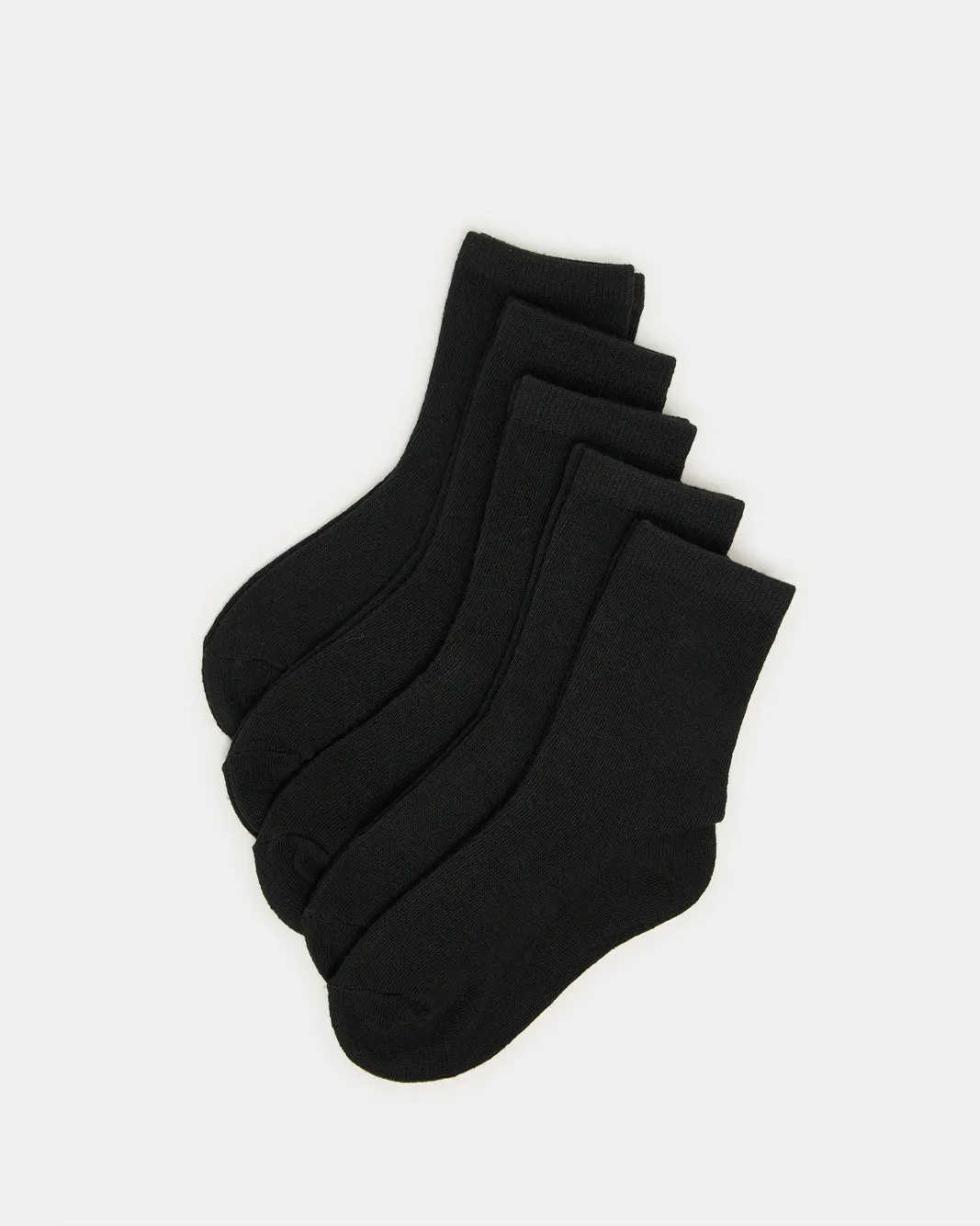 Boys Black Crew Length Socks (3 Pairs) sold by Redtag