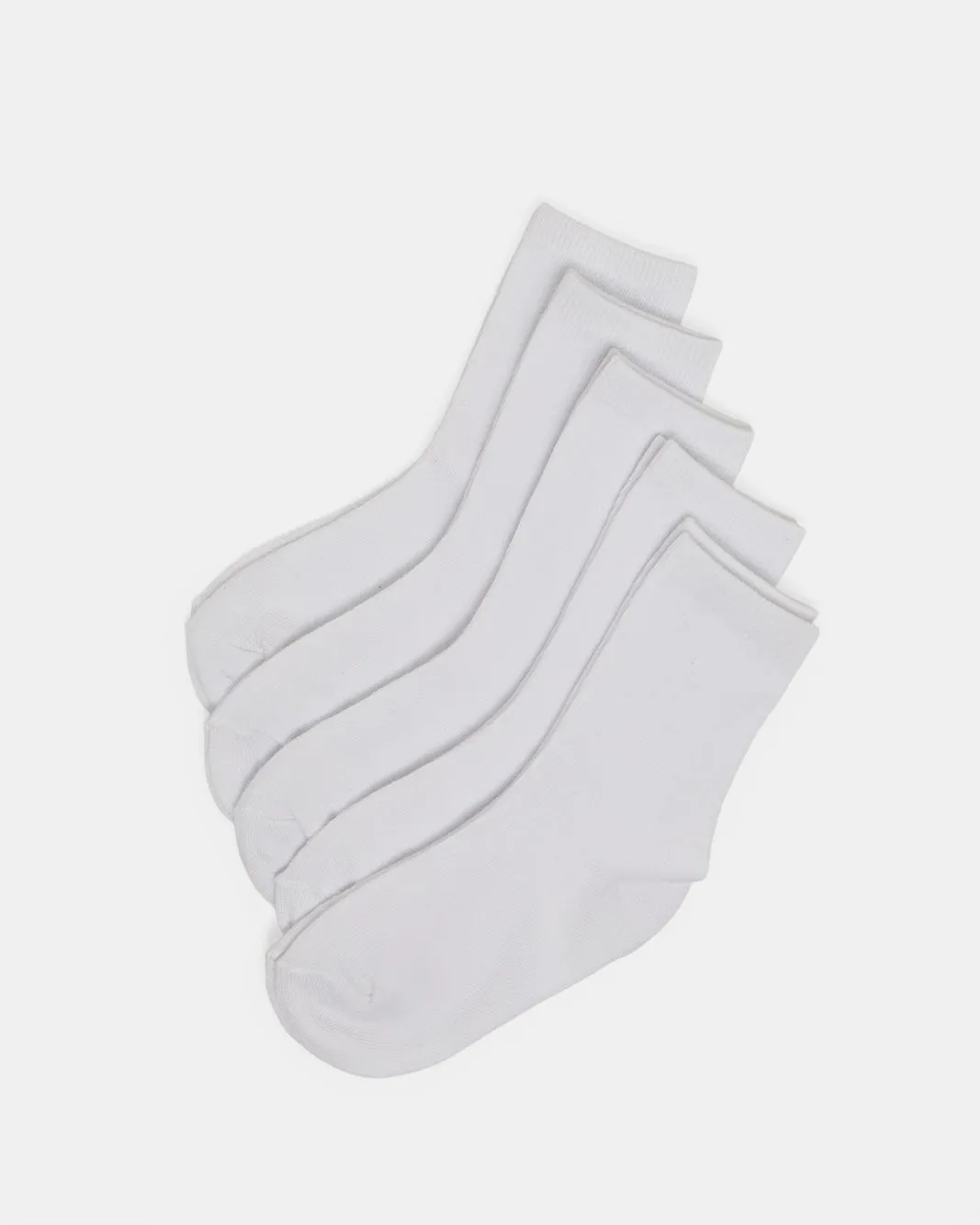 Boys White Crew Length Socks (3 Pairs) sold by Redtag
