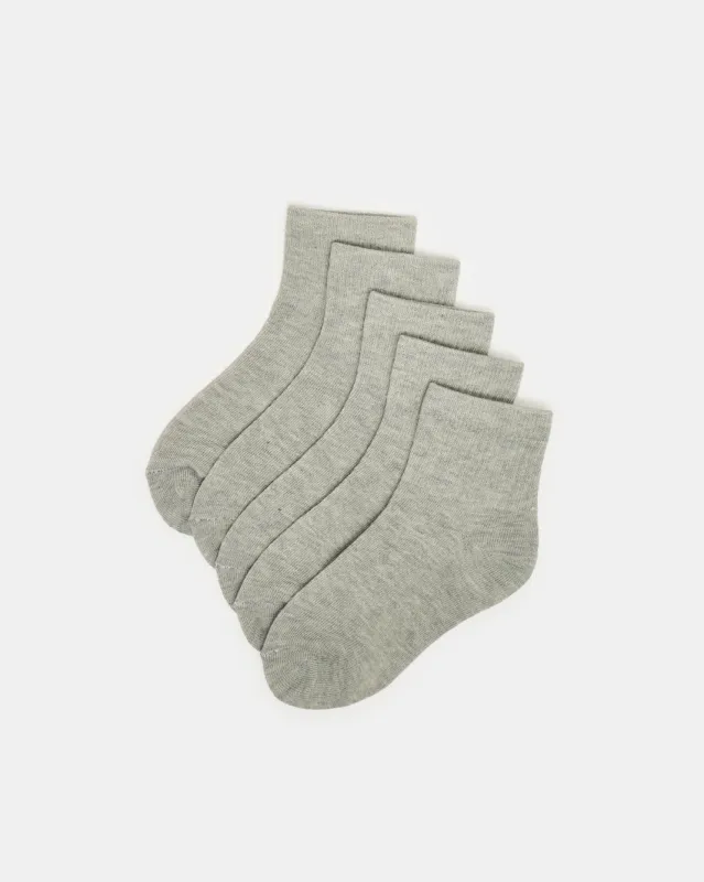 Boys Grey High Ankle Length Socks (3 Pairs) sold by Redtag