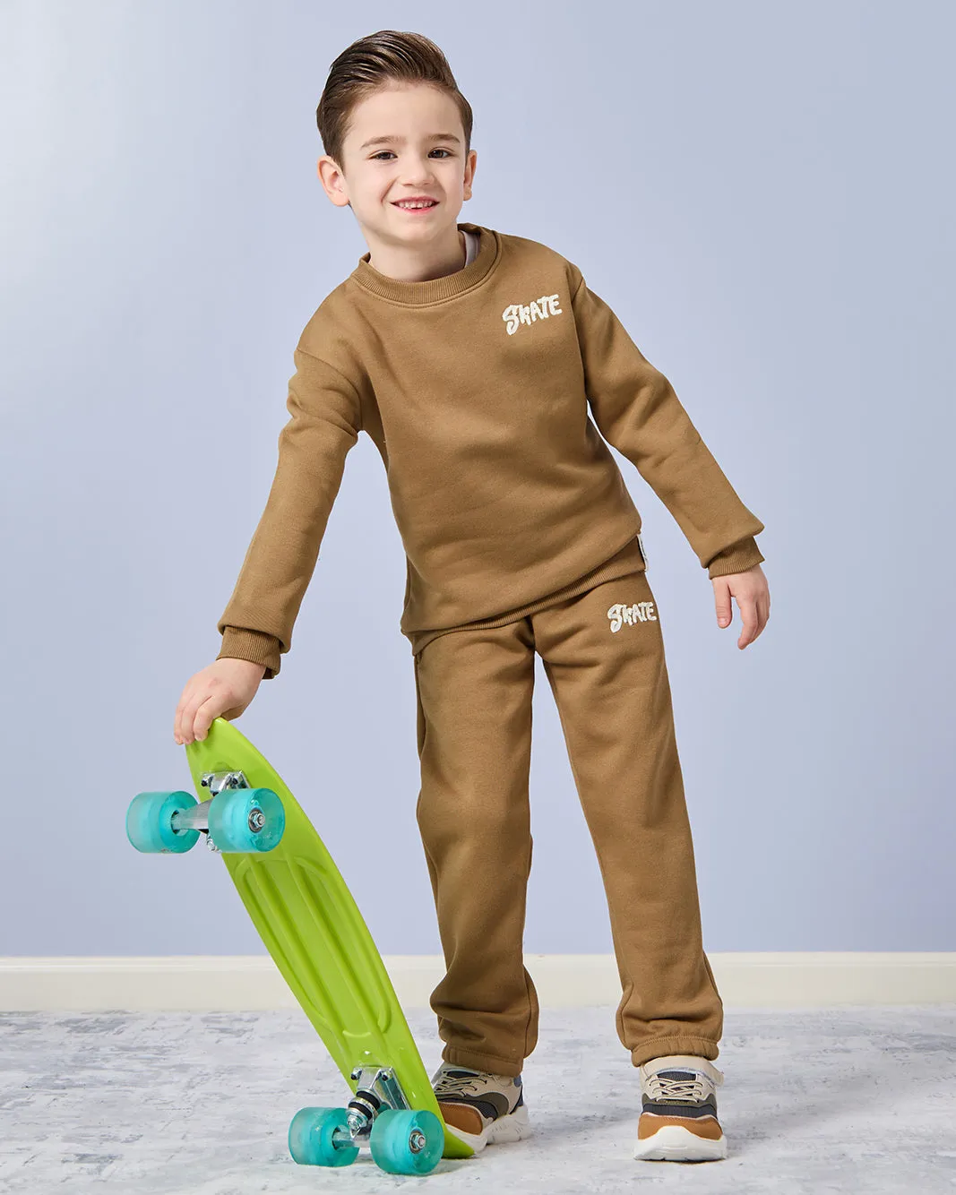Boys Brown Embroidered Track Pants sold by Redtag product image thumbnail 2