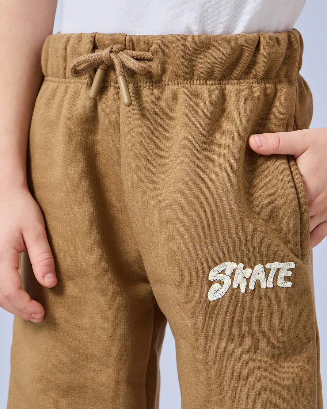 Boys Brown Embroidered Track Pants sold by Redtag product image thumbnail 4