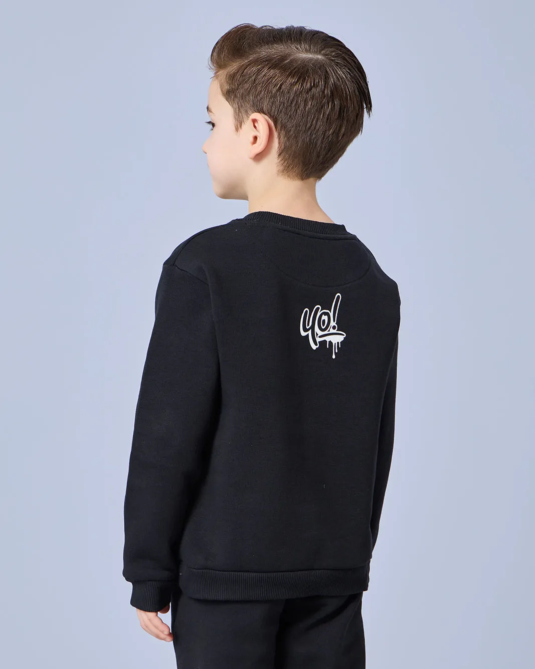 Boys Black Printed Sweatshirt sold by Redtag product image thumbnail 3