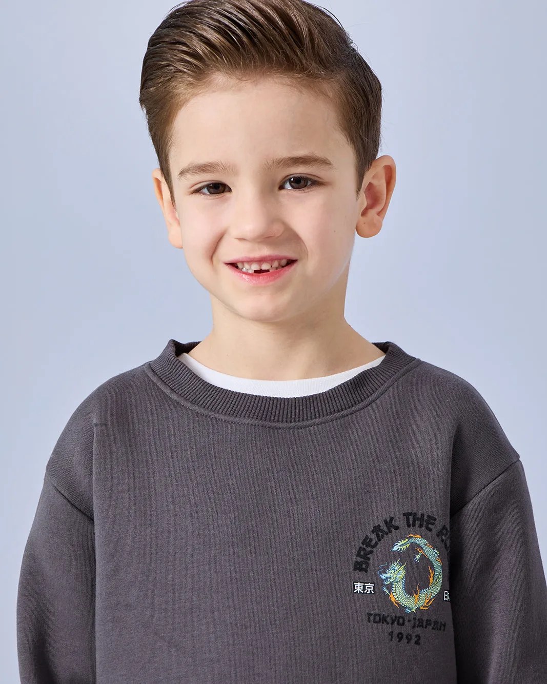 Boys Charcoal Embroidered Sweatshirt sold by Redtag product image thumbnail 4