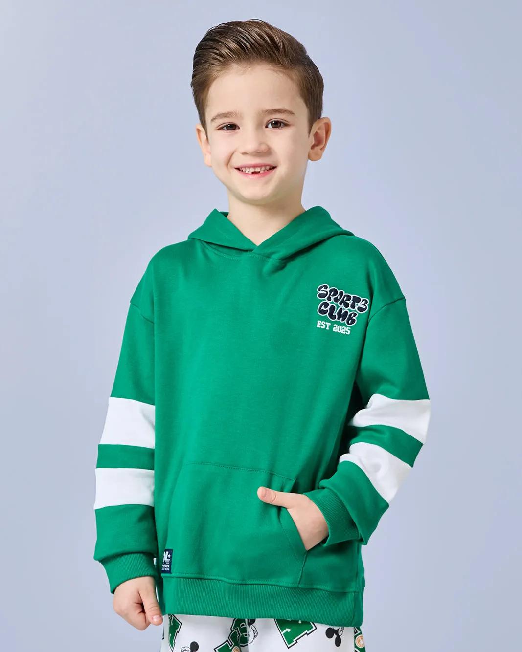 Boys Green Embroidered With Kangaroo Pocket Sweatshirt sold by Redtag