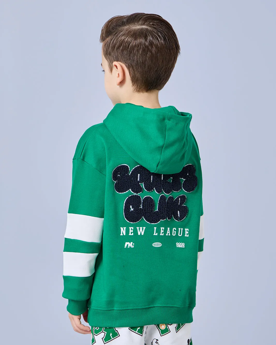 Boys Green Embroidered With Kangaroo Pocket Sweatshirt sold by Redtag product image thumbnail 3