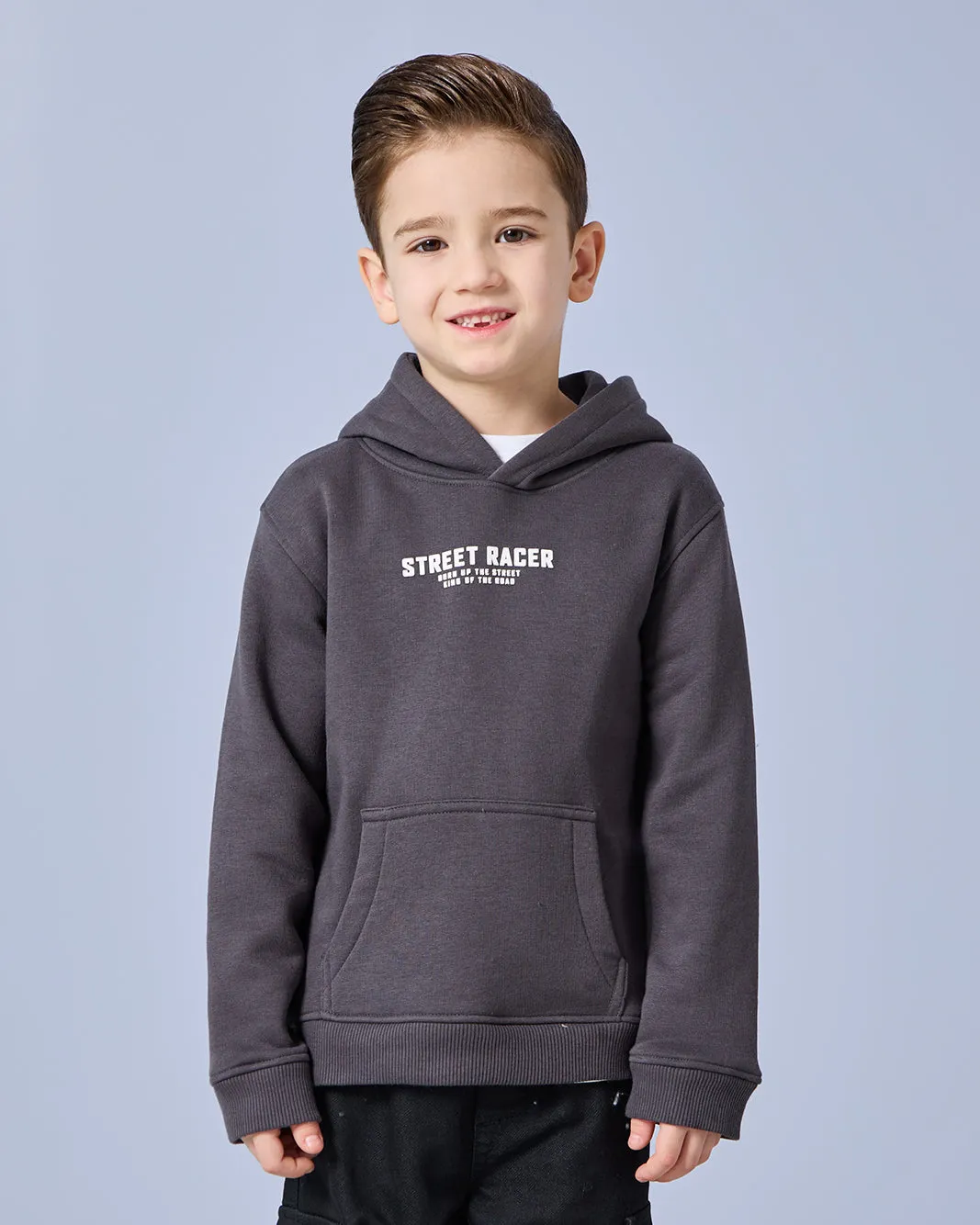 Boys Charcoal Hooded With Kangaroo Pocket Sweatshirt sold by Redtag
