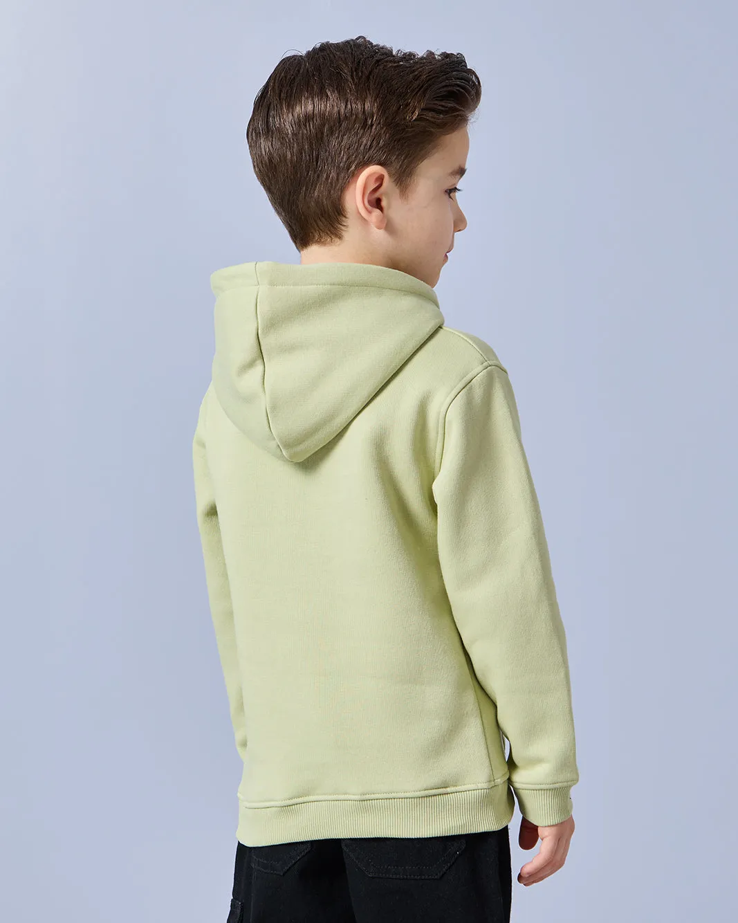 Boys Green Hooded With Kangaroo Pocket Sweatshirt sold by Redtag product image thumbnail 3