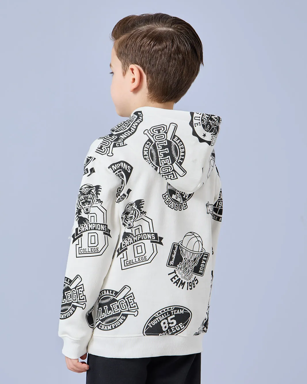 Boys Ivory Hooded With Kangaroo Pocket Sweatshirt sold by Redtag product image thumbnail 3