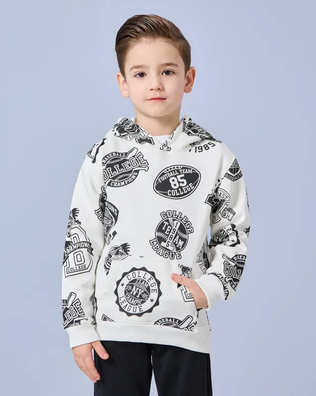 Boys Ivory Hooded With Kangaroo Pocket Sweatshirt sold by Redtag