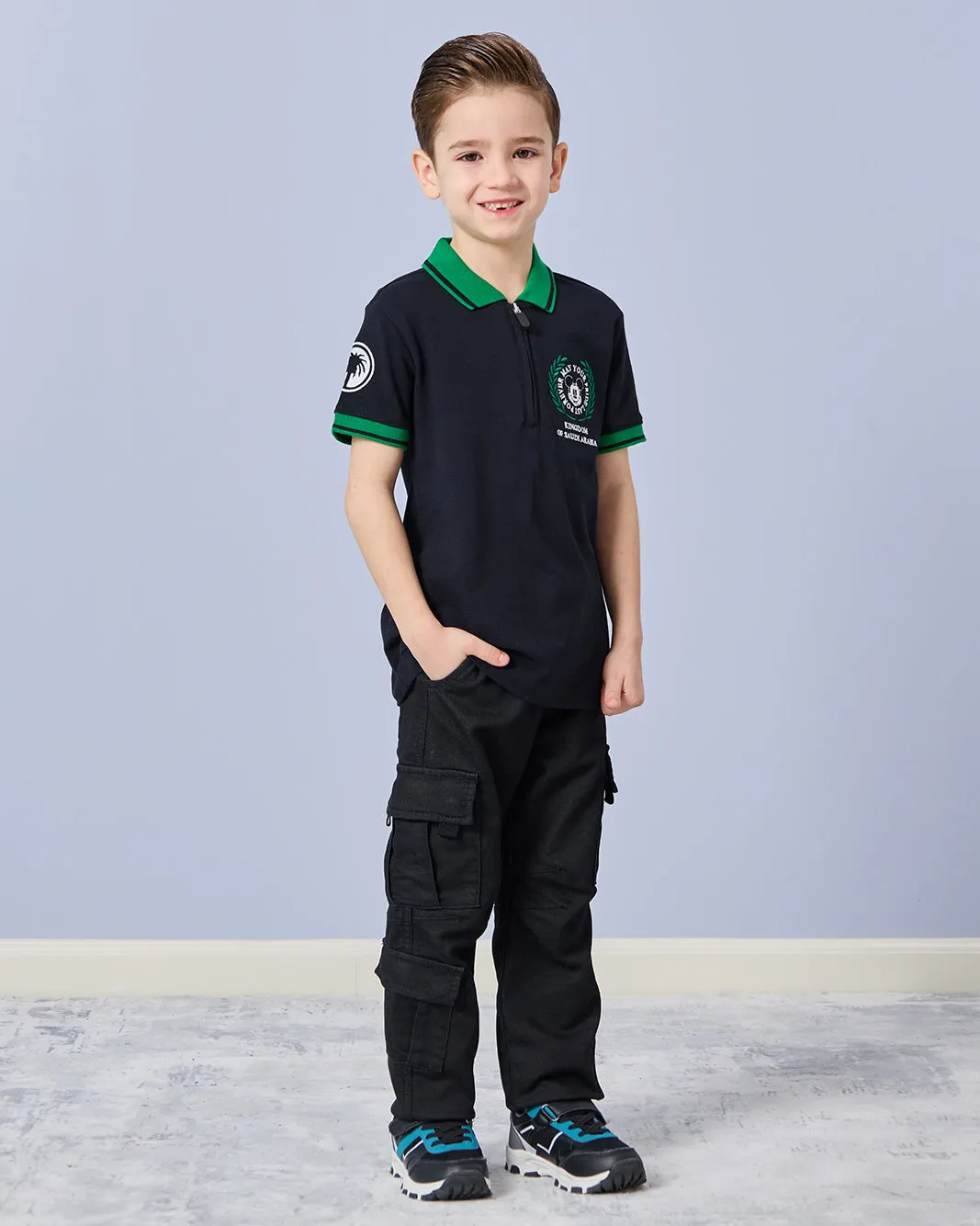 Boys Black KSA Mickey Polo Shirt sold by Redtag product image thumbnail 2