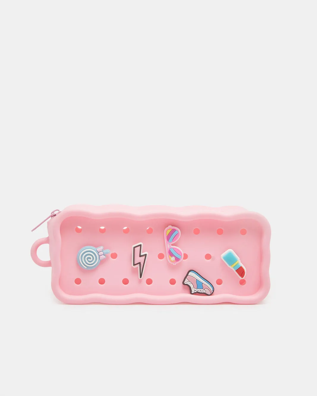 Pink Silicone Pencil Case With Charms sold by Redtag
