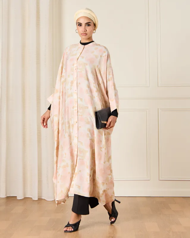 Women Pink Printed Button Front Kaftan Dress sold by Redtag