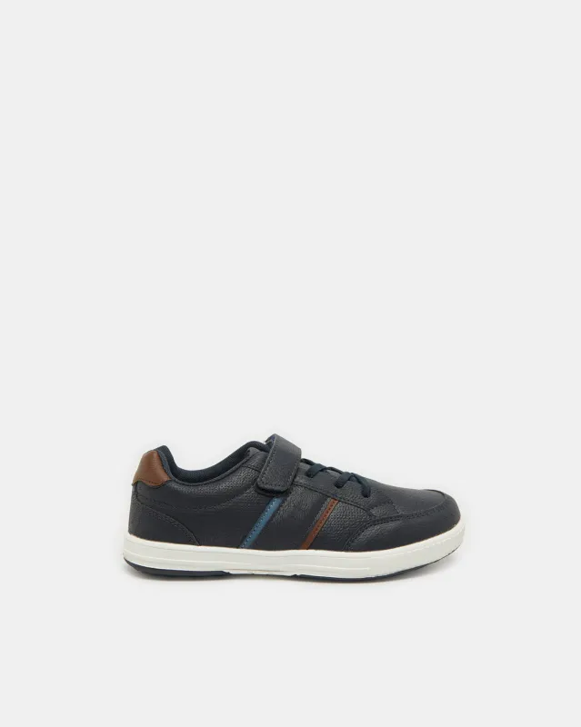 Senior Boys Grey Striped Sneakers sold by Redtag