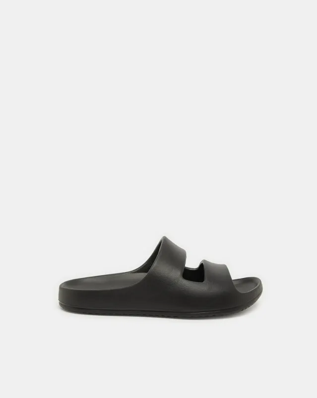 Men Black Molded Slide sold by Redtag