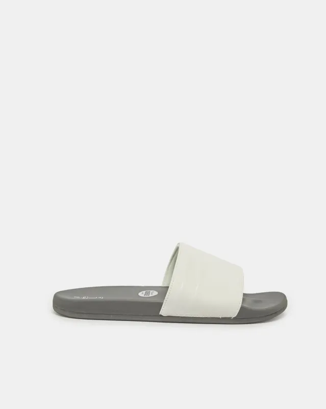 Men White Padded Slide sold by Redtag