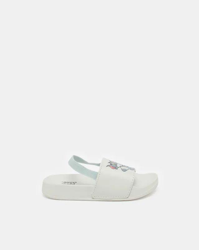 Boys White Tom & Jerry Slide sold by Redtag