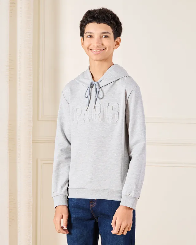 Senior Boys Grey Hooded Sweatshirt sold by Redtag