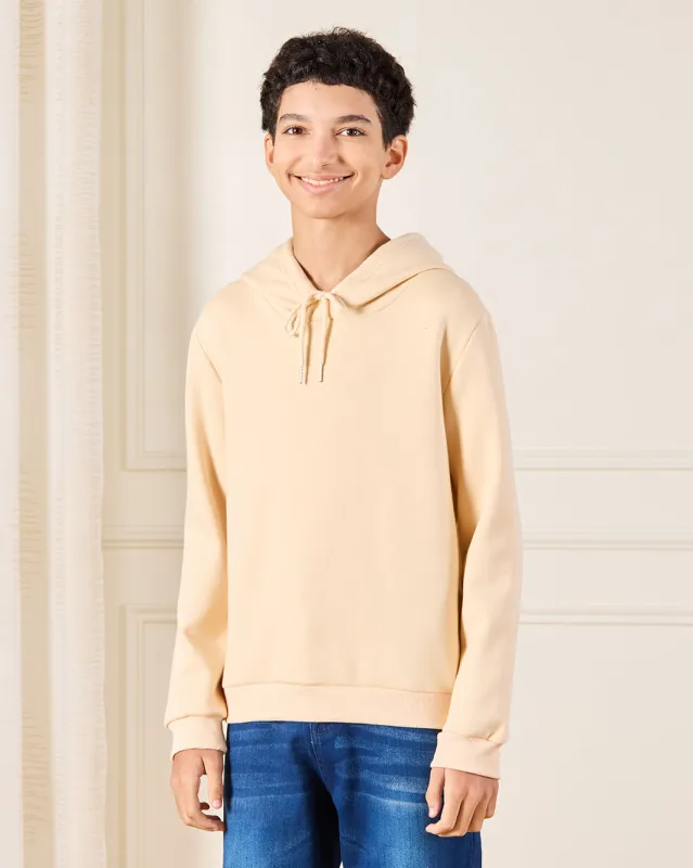 Senior Boys Beige Hooded Sweatshirt sold by Redtag