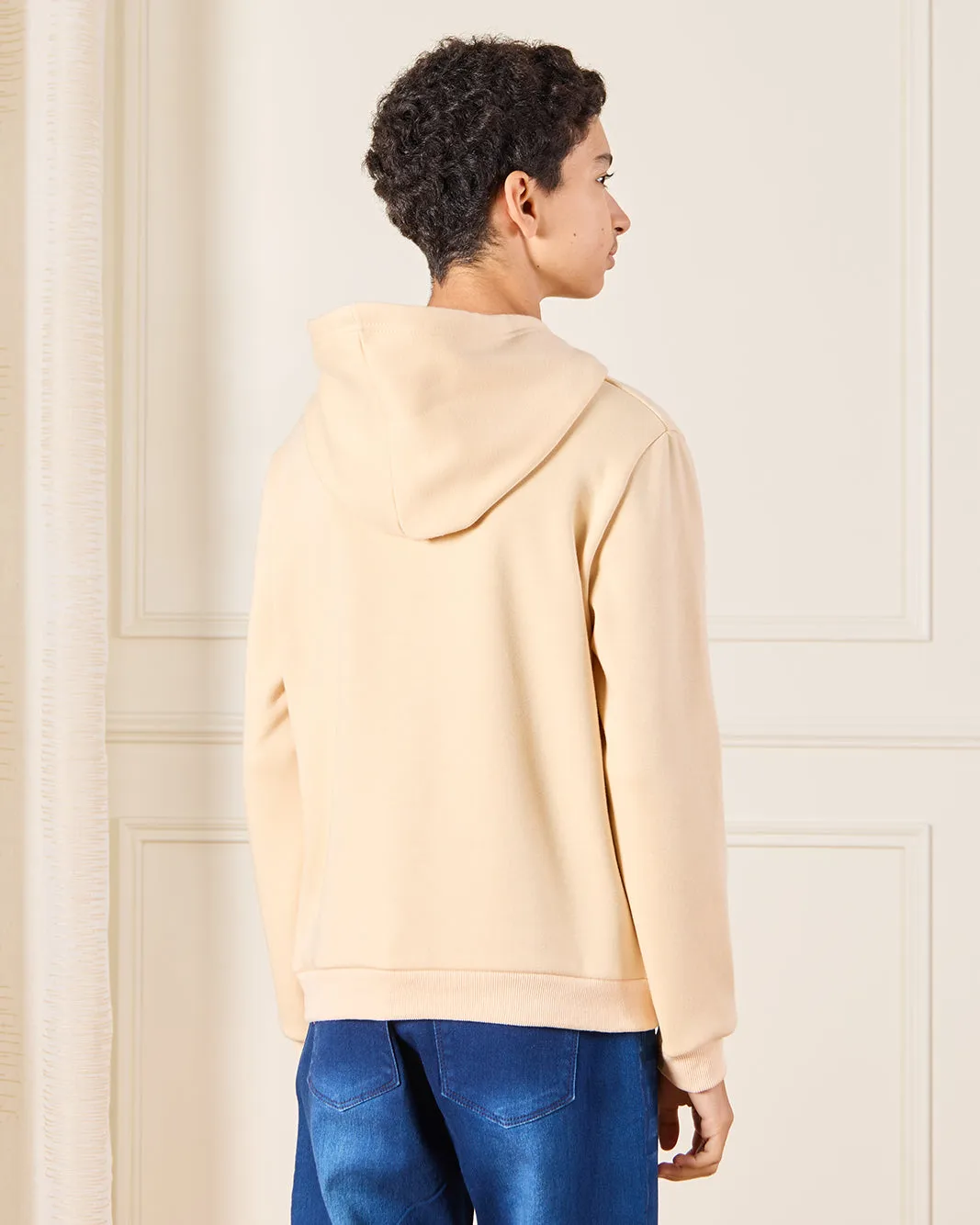 Senior Boys Beige Hooded Sweatshirt sold by Redtag product image thumbnail 3