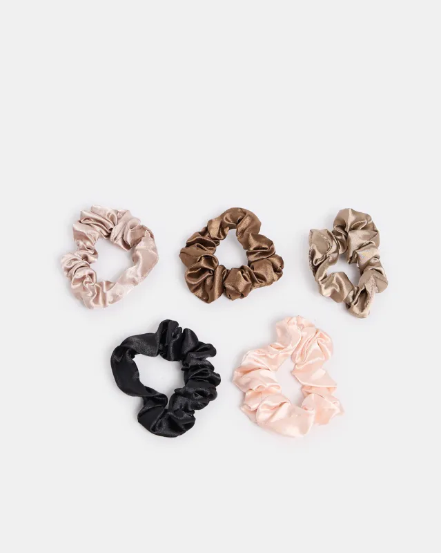 Women Assorted Embellished Hair Scrunchy Set (Pack of 5) sold by Redtag