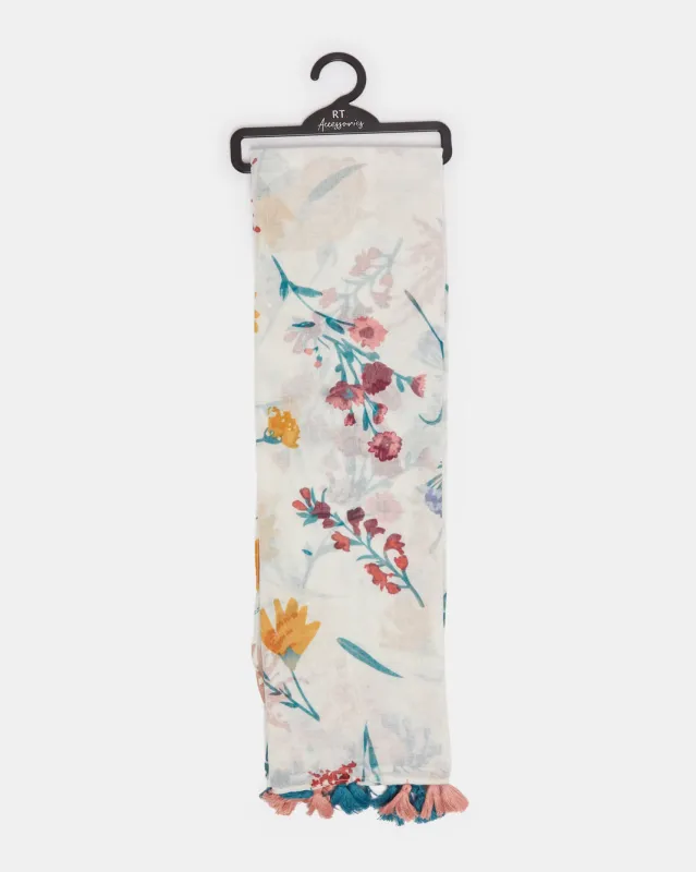 Girls White Printed Scarf sold by Redtag